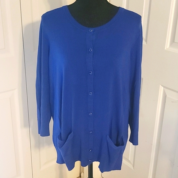 Sejour Sweaters - ☆ Sejour ☆ NWT Cobalt Blue Button Up Cardigan 1X